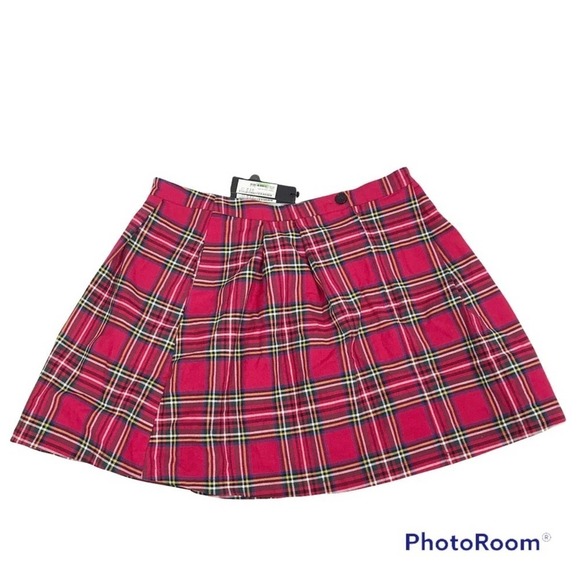Modcloth Dangerfield red plaid school girl skirt size 16 NWT - Picture 2 of 8